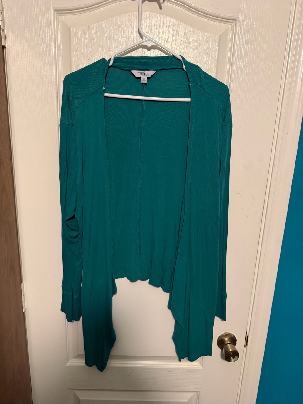Indigo Teal Open-Front Cardigan